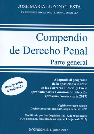 COMPENDIO DE DERECHO PENAL PARTE GENERAL 23ª Edición (Junio 2017)