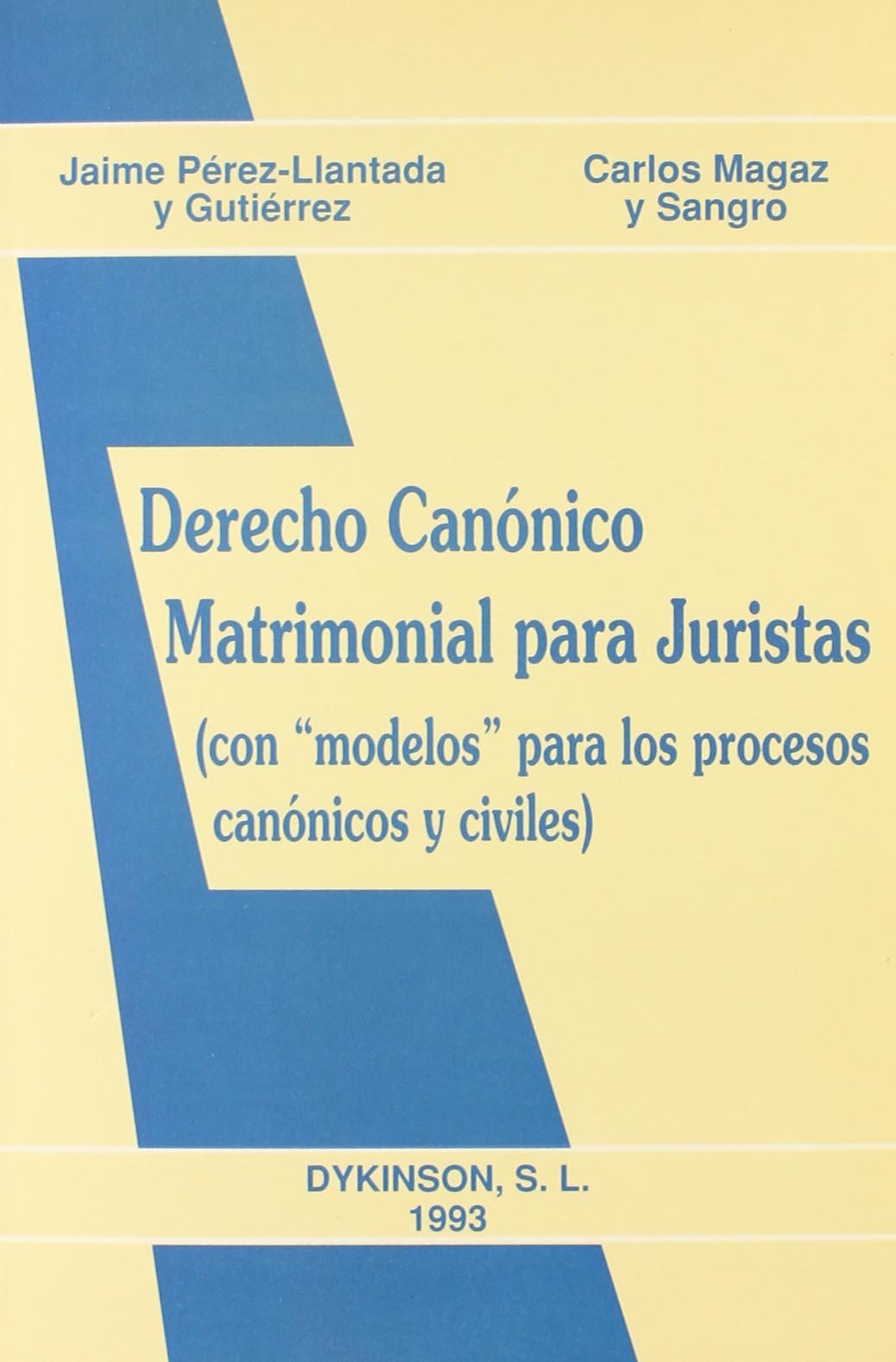 DERECHO CANÓNICO MATRIMONIAL PARA JURISTAS