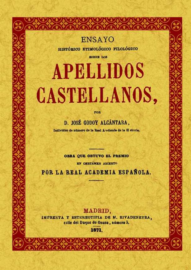 APELLIDOS CASTELLANOS.ENSAYO HISTORICO