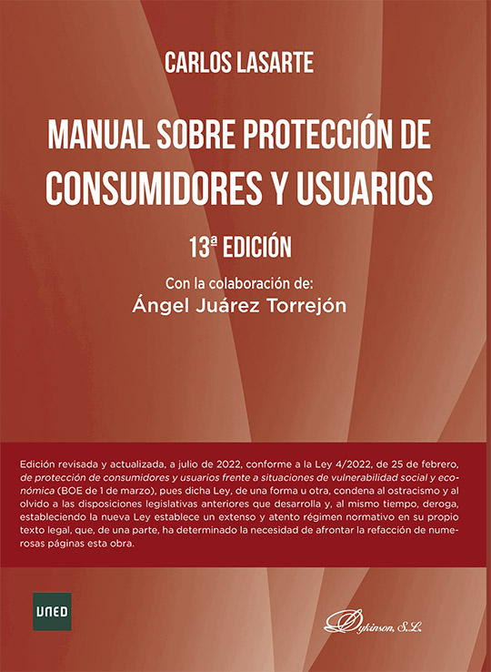 MANUAL SOBRE PROTECCIÓN DE CONSUMIDORES Y USUARIOS 13ª edicion