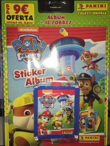 BLISTER ALBUM + 15 SOBRES PAW PATROL