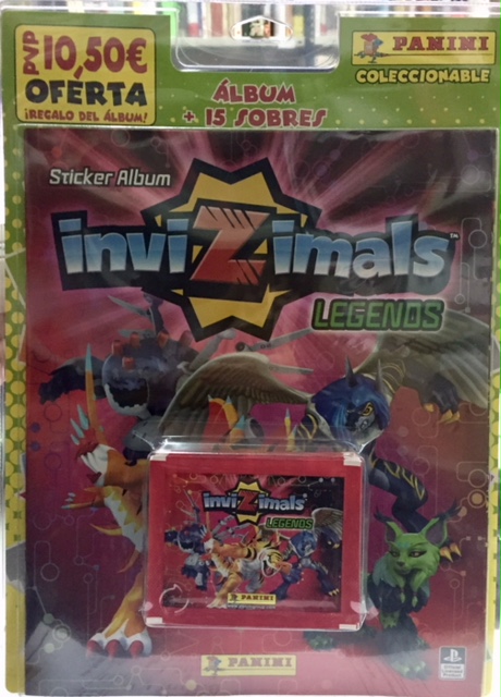 PACK ALBUM + 15 SOBRES CROMOS INVIZIMAL LEGENDS 2018